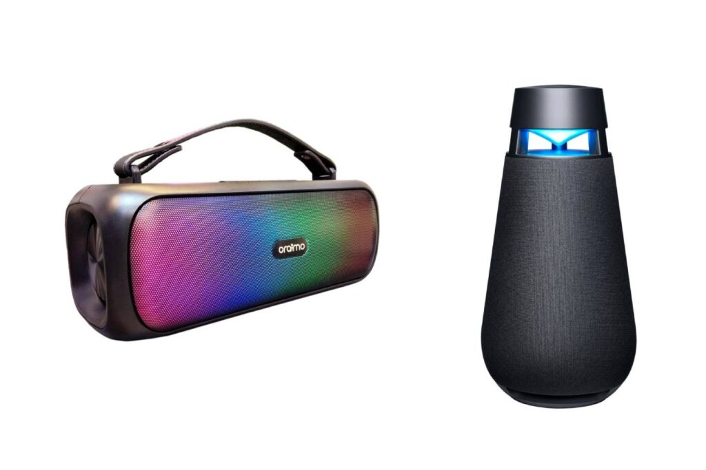 مقایسه اسپیکر بلوتوثی قابل حمل اورایمو مدل ORAIMO BOOM OBS-75D و اسپیکر بلوتوثی قابل حمل ال جی مدل LG XBOOM 360 X03QEB