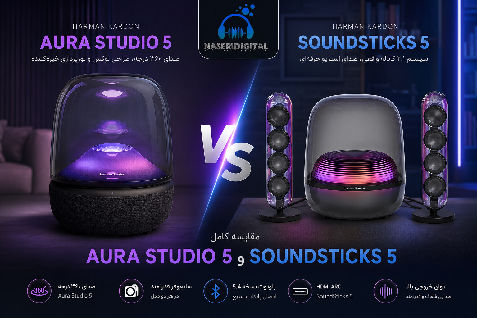 SoundSticks 5 یا Aura Studio 5